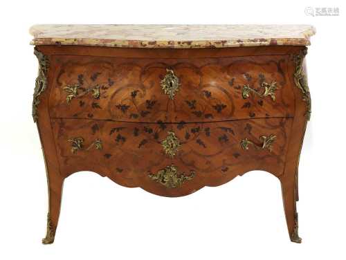 A French Louis XV kingwood, marquetry-inlaid and ormolu-moun...