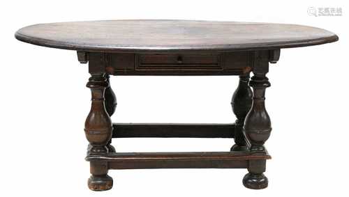 An oak centre table,