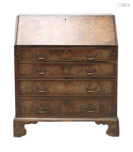 A George III mahogany bureau,