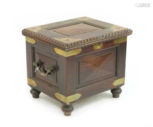 A Batavian hardwood strongbox,