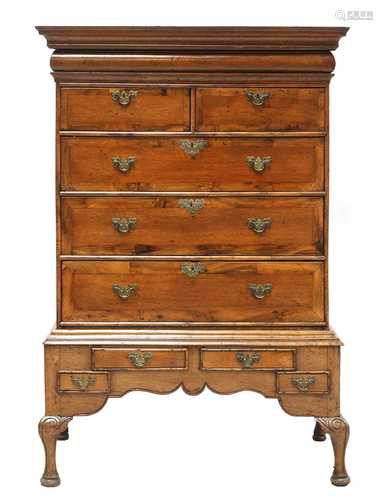 An oak chest on stand,