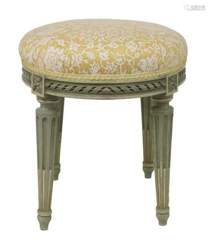 A small French Louis XVI-style painted stool,