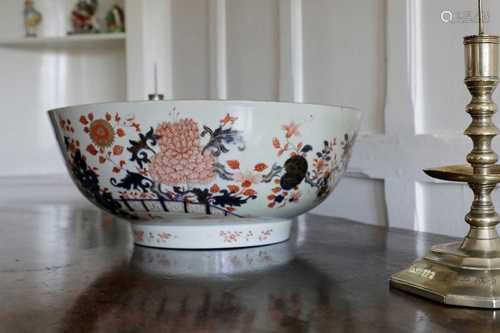 A large Chinese Imari punchbowl,