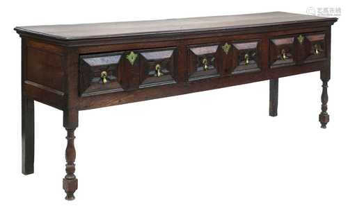 A James II oak dresser,