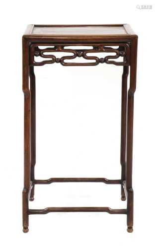 A Chinese hardwood side table,