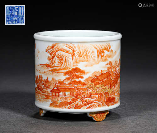 A QING STYLE PORCELAIN INCENSE BURNER