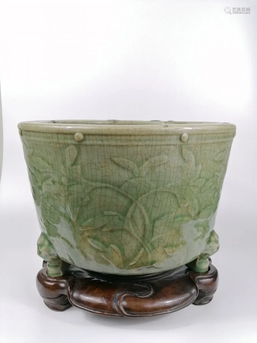 A Large Longquan Celadon Censer