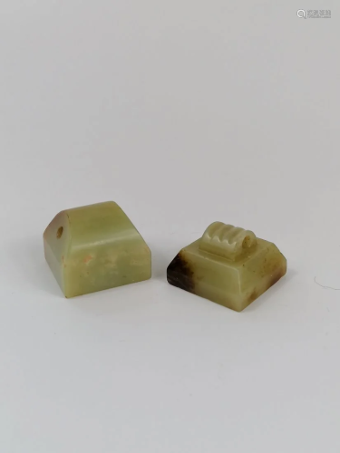 Two jade seal stamp