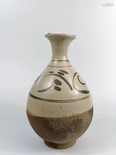 Cizhou Ware painted floral YUHUCHUN vase