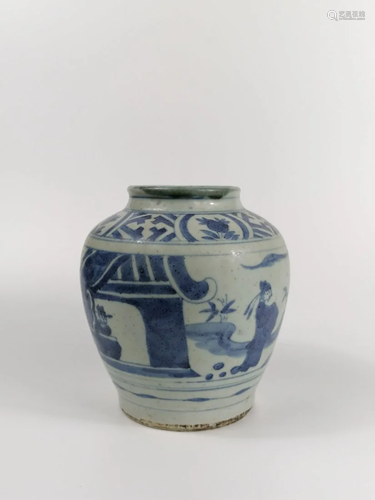 blue and white porcelain figure Jar