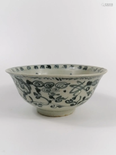 Blue and white Bajixiang bowl