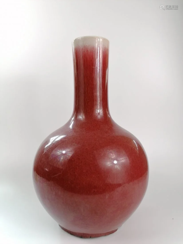 A Copper-red Glazed Bottle Vase