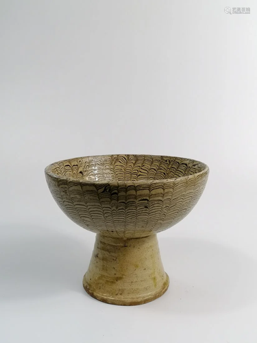 A Rate marbled high foot bowl