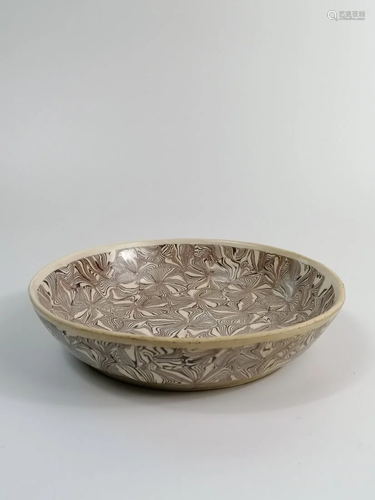 A Rare marbled pottery dish