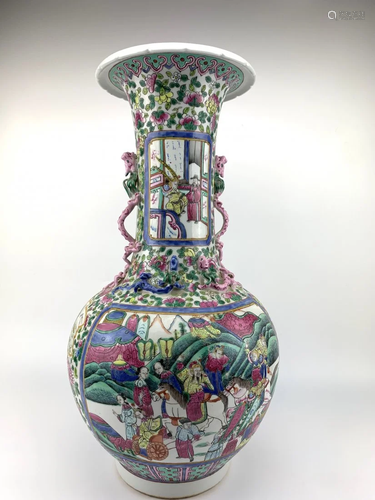 A large Chinese famille rose vase