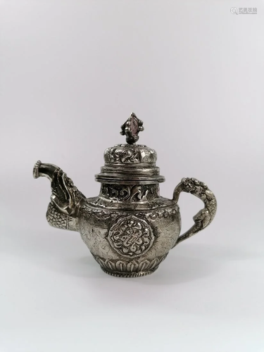 Tibetan Silver Teapot