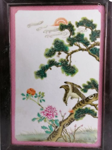 A Famille Rose porcelain Panel