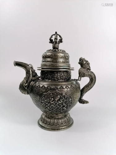 Tibetan Silver Teapot