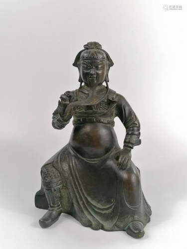 Ming Bronze GuanGong on Stand