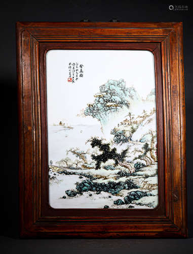 A CHINESE HAND-PAINTED PORCELAIN BOARD