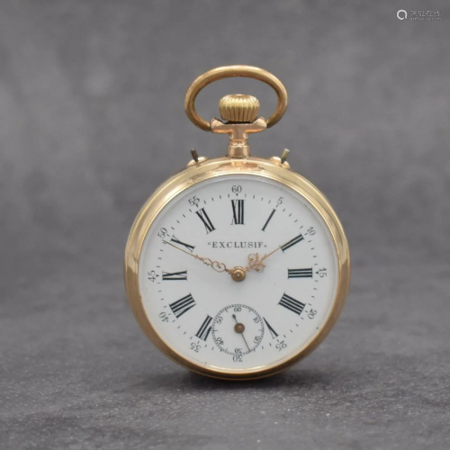 EXCLUSIF rare 14k pink gold pocket watch