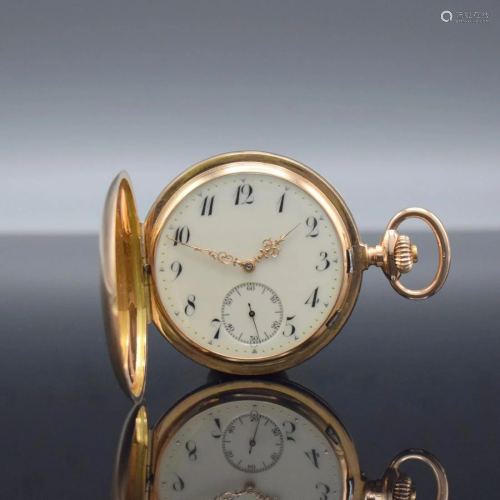 Hunting cased pocket watch with very fine precision