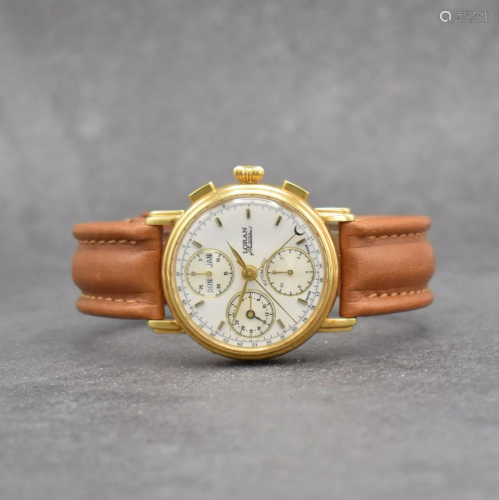 LORAN 18k yellow gold gents wristwatch with chronograph