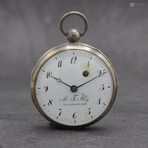 M.F. ILLIG in Darmstadt rare verge watch in silver