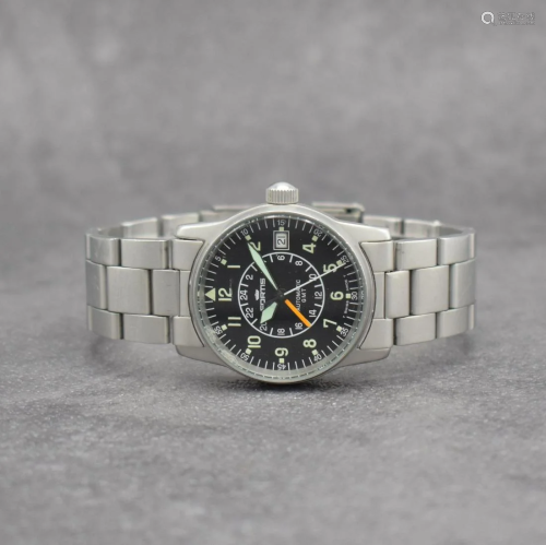 FORTIS GMT wristwatch in steel/stainless steel bracelet
