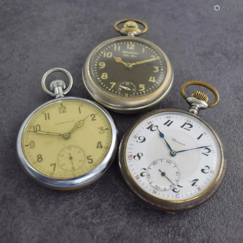 3 open face pocket watches