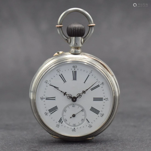Adolphe König 1893 open face silver pocket watch