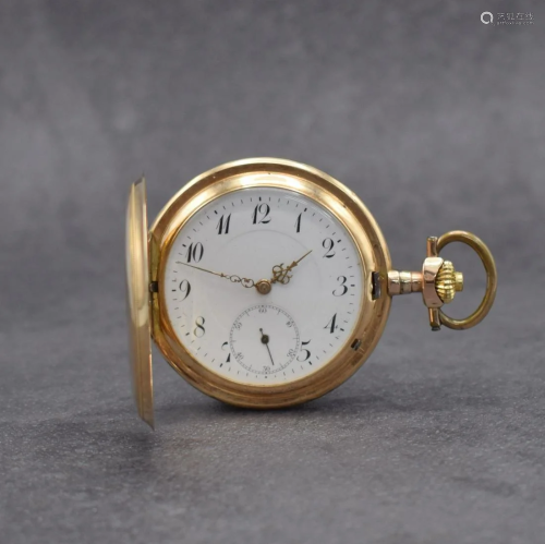 SYSTEME GLASHÜTTE 14k gold hunting cased pocket watch