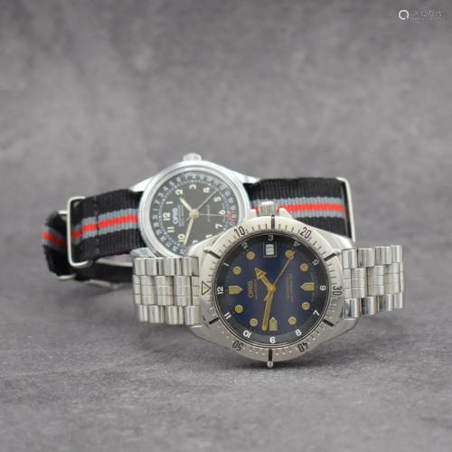 2 ORIS wristwatches with date, Switzerland around 1990
