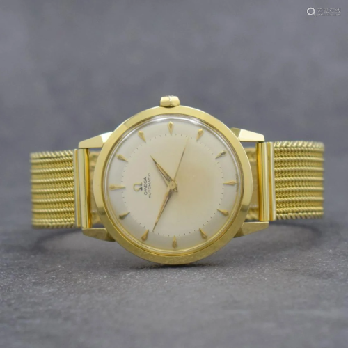 OMEGA rare, oversized & unpolished 18k gold wristwatch