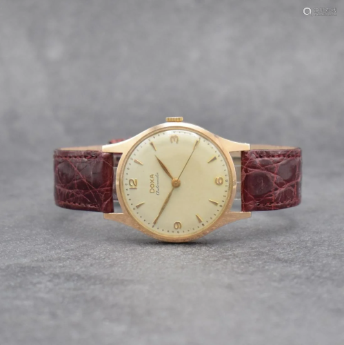 DOXA 14k pink gold gents wristwatch