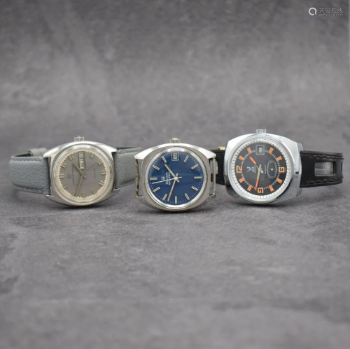 3 gents wristwatches BULOVA, GIRARD PERREGAUX & JAZ