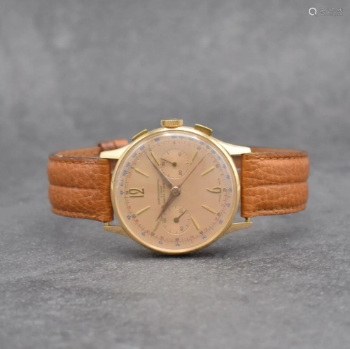 CHRONOGRAPHE SUISSE 18k pink gold gents wristwatch