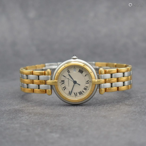 CARTIER ladies wristwatch Panthere Ronde in steel