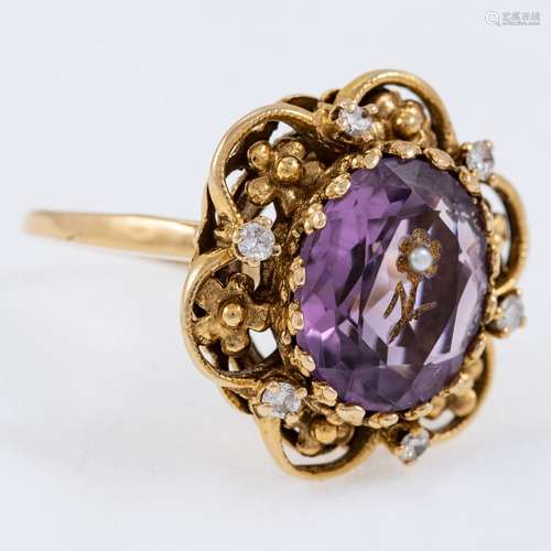 Amethystring mit Diamanten und