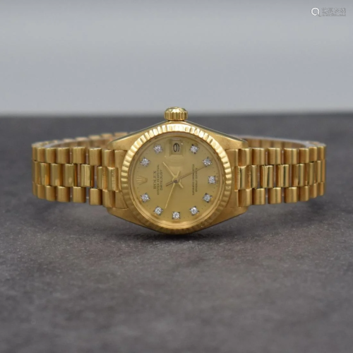 ROLEX 18k yellow gold Datejust ladies wristwatch