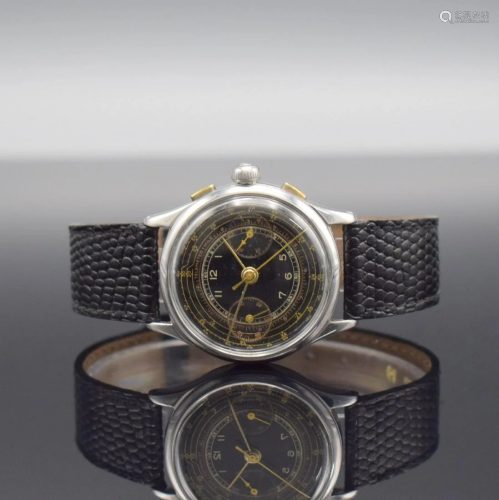 LANDERON chrome plated 3-pusher wristwatch chronograph