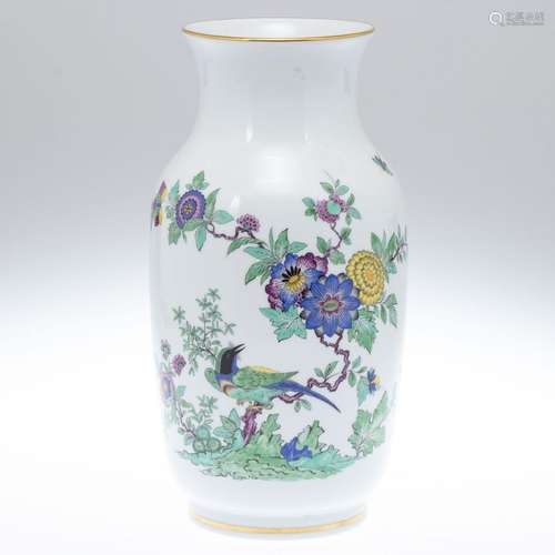 Vase - Indische Fels-, Blumen- und Vogelmalerei -