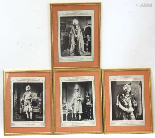 SUITE de quatre reproductions représentant quatre maharaja. ...