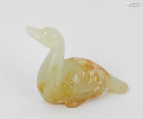 CHINE : OIE en jade rouille sculptée, anciennement amulette ...