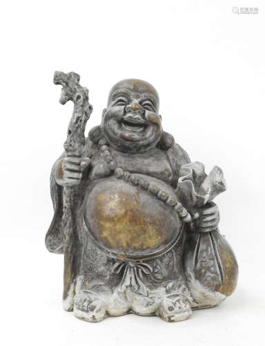CHINE : Putaï en bronze. Haut.: 22 cm.