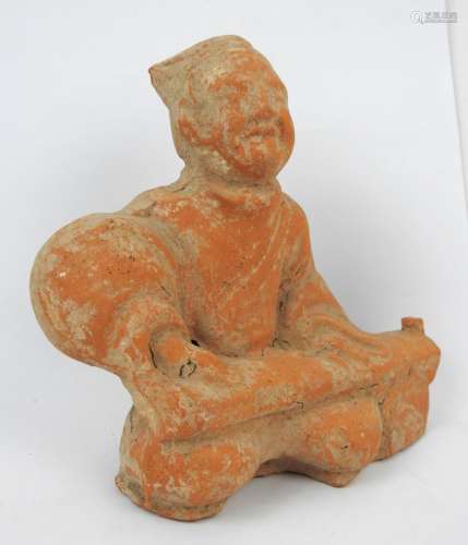 CHINE : Sujet en jadeïte sculptée représentant un vieux sage...