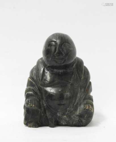 CHINE : Petit bouddha en pierre sculptée. Haut.: 4.5 cm.