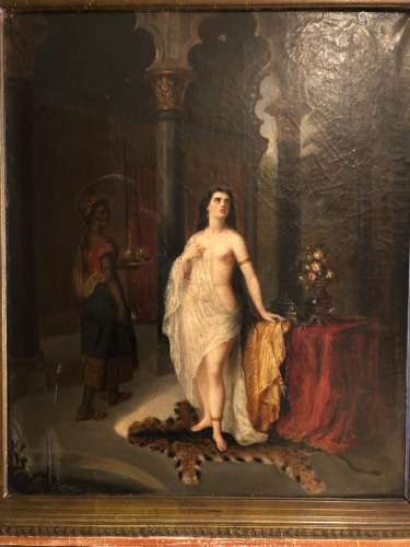 Louis DEVEDEUX (1820-1874) Femme au drapé Huile sur toile (a...