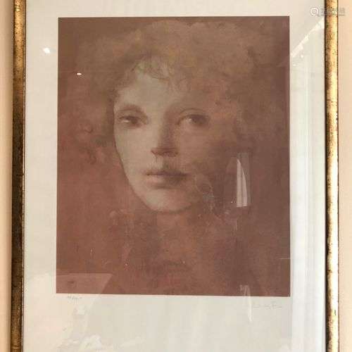 Léonor FINI Portrait de femme Lithographie, signée dans la m...