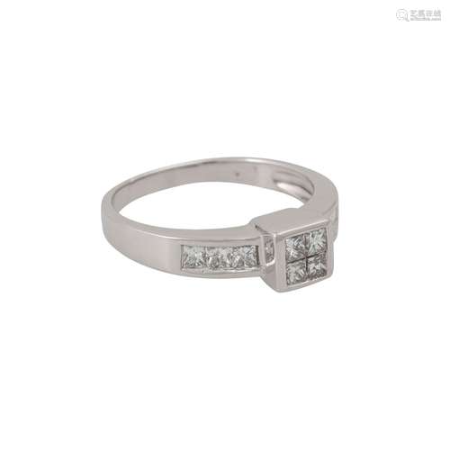 Ring mit 10 Prinzessdiamanten zus. ca. 0,59 ct,